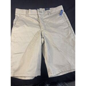 Boys Size 10 Husky Flat Front Khaki Shorts By Nautica School Uniform Approved NW
